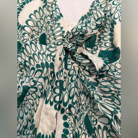Trina Turk Green White Silk Sleeveless Mini Geometric size 2 - Picture 2 of 5